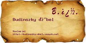 Budinszky Ábel névjegykártya